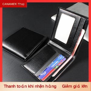 CS Người Đàn Ông Của Ví Da Người Đàn Ông Ví Cao Cấp Sản Phẩm Nhân Tạo Da Ví Cho Người Đàn Ông Ngắn Màu Đen Walet Portefeuille Homme