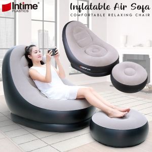 INTIME YT-125 Premium Inflatable Ultra Lounge Relaxing Air Sofa Seat Chair With Small Foot Rest Lounge
