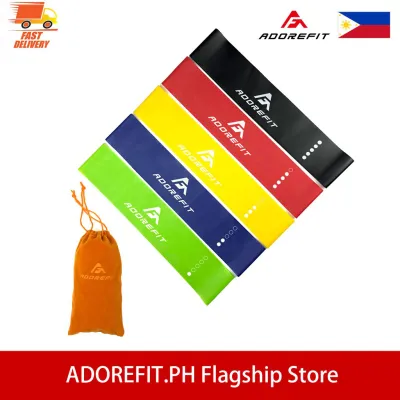 AdoreFit 5pcs Elastic Natural Latex Resistance Bands Set Training Equipment Yoga Exercise Rubber Band with Carry Bag
