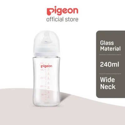 [New] PIGEON Wide Neck Glass Nursing Bottle SofTouch™ Peristaltic PLUS Nipple (160ml-SS / 240m-M)