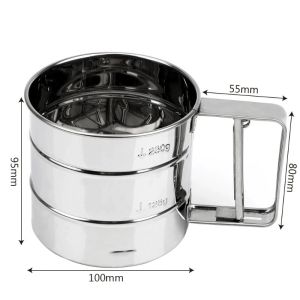 Pastry Baking Tools Powder Flour Mesh Sifter Cup Baking Icing Sugar Shaker Stainless Steel Sieve Cup