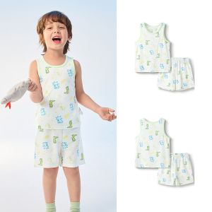 balabala Baby Vest Set Boys Girls Homewear Air Conditioning Sleepwear Summer