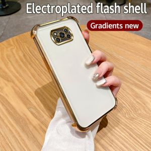 Luxury Plating Case For xiaomi poco X3 poco X3 Pro M2102J20SG M2102J20SI poco X3 NFC M2007J20CG M2007J20CT Clear Shockproof Camera Protection Cover