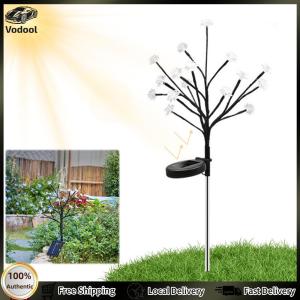 [Auto Vodool] 2 Pack Solar Garden Lights Waterproof Decorative Solar Lights Solar Cherry Blossom Lights for Outside Yard Lawn Patio Pathway Decorations