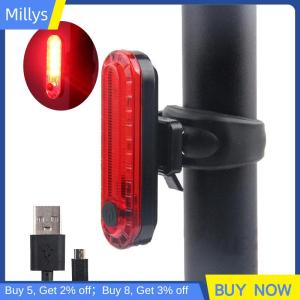 Millys ไฟท้ายจักรยานกันน้ำสำหรับขี่ไฟหน้าด้านหลังไฟ LED แบบ USB ชาร์จไฟได้ MTB โคมไฟท้ายรถจักรยานโคมไฟจักรยาน