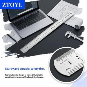 [COD]🔥🔥🔥ZTOYL 15-100CM Stainless Steel Ruler Satin Chrome Zero Glare Finish Machinist Engineer Measuring Tool for Cutting Drawing Industrial Tasks