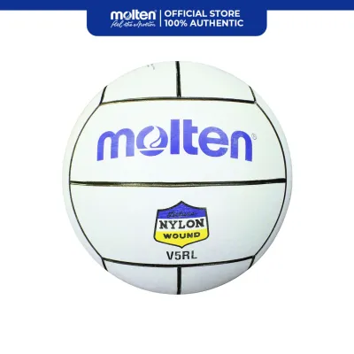 Molten V5RL-B Volleyball Size 5 Rubber with Blue Logo and Nylon Wound (White)