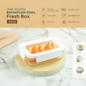 Dowado Borosilicate Glass Fresh Box 400ml - Peralatan Makan Anak
