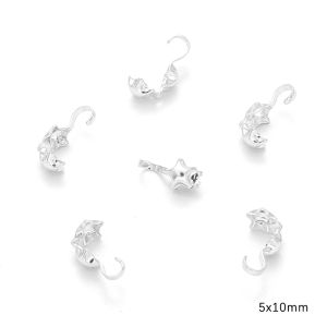 Đầu Nối Kẹp Uốn Cong Bằng Đồng Mạ Vàng 20 Cái/túi 5MM Bạc/14K Cho Vòng Tay Vòng Cổ Tự Làm Đồ Trang Sức