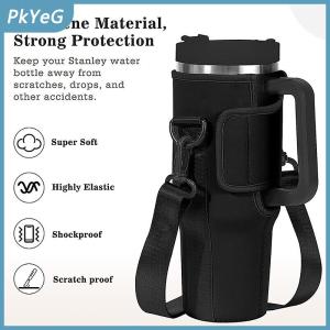PkYeG 40oz chai nước tàu sân bay túi có thể điều chỉnh dây đeo vai cốc cốc tay áo màu rắn giữ chai cho Đi Bộ Đường Dài Ngoài Trời