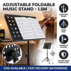 1.5M Portable Metal Music Stand Professional Sheet Adjustable Metal Tripod Stand Music Sheet Stand Lyrics Stand