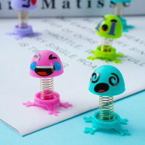 5pcs Mini Jumping Spring Emojis Toys Assemble Spring Expression Decompress Toys