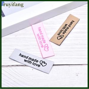 ruyifang ป้ายผ้าทำด้วยมือ50ชิ้นป้ายพิมพ์ลายปักอุปกรณ์เย็บผ้าแบบทำมือ