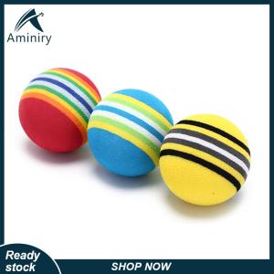 Aminiry[Love sports] 10Pcs Rainbow Stripe foam Sponge Golf Balls Swing Practice Training Aids