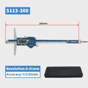 SHAHE Vernier Digital Depth Caliper IP54 Stainless Steel Depth Gauge with Large LCD Screen 0-150/200/300mm