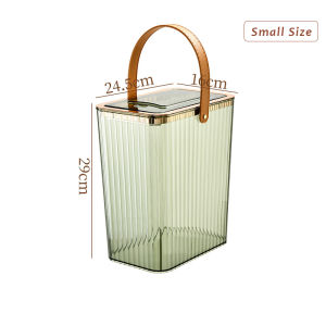 JustLiving 1PC 10/12L Seamless Trash Cans Space-saving Ash-bin With Lid Deodorant and Waterproof Garbage Can Narrow Slit Garbage Bin Button Open Cover Bathroom Trash Can
