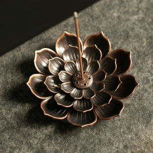 Incense Stick Holder Alloy Lotus Incense Burner Holder Base For Sticks & Cone & Coil