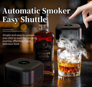 Electric Whiskey Smoker Kit with Built-in Lighter Rechargeable Cocktail Smoker Kit with 6 Wood Chips Old Fashioned