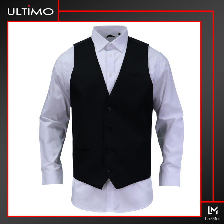 Ultimo Men's Plus Size Plain Vest (Black)
