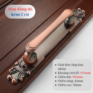 Tay nắm cửa tủ ngăn kéo tay nắm cửa phong cách cổ điển chất liệu hợp kim màu đồng sang trọng