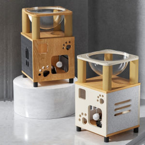 Scten บ้านแมวไม้ คอนโดแมว หลุมอวกาศแมว หรูหรา แข็งแรง 1ชั้น 2ชั้น 2in1