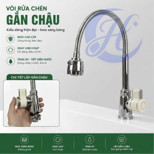 Vòi rửa chén đa năng rửa bát tiện lợi xoay 360 độ có đầu điều chỉnh nước tăng áp rửa bát
