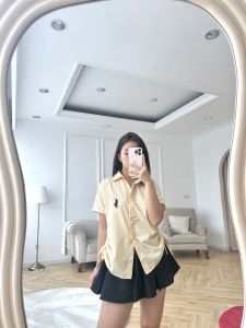 SJM KEMEJA POL0 DAILY KATUN SALUR IMPORT BKK LENGAN PENDEK PINGGANG SERUT 8316