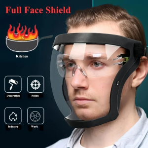 Transparent Full Face Mask Face shield Acrylic Anti Fog Dustproof Googles Face Protection Mask