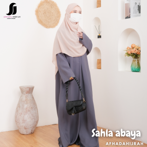 Afhadahijrah - Abaya basic sahla fortaleza belah depan terbaru