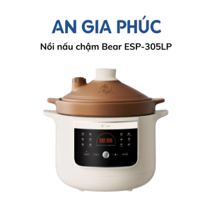 Nồi Kho Hầm Chậm BEAR  Nồi Nấu Chậm Lòng Gốm Tử Sa Nguyên Khoáng ESP-305LP 3 Lít - An Gia Phúc