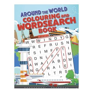 Around the World Colouring & Word Search Fun Activity Book for Kids 48 Pages