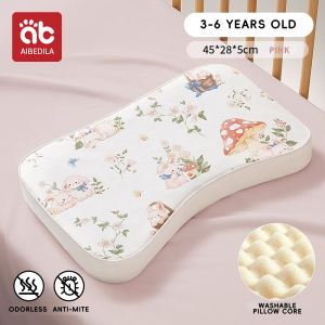 new Baby Pillows Washable Soft Silicone Pillows 0-6 Years Children Ergonomics Sleeping Pillow With Cartoon Panda Rabbit pillowcase high-quality