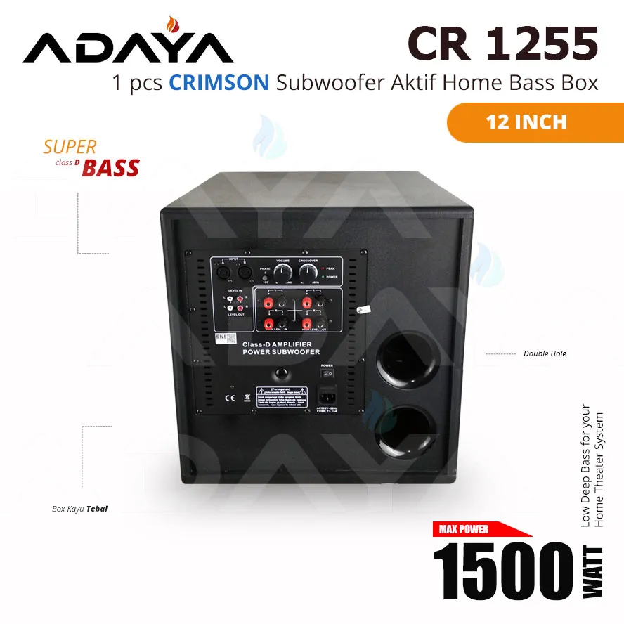 SUBWOOFER AKTIF SPEAKER 12 Inch Deep Bass CRIMSON CR 1255 A