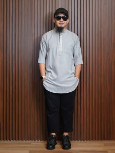 AL AMWA - Kurta Series Ukkasyah by Al Amwa Platinum | Kurta Dewasa Bordir Prado Lengan 3/4