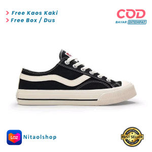 Sneakers Converro Public Low Black Natural 70s Sepatu Sekolah Hitam Murah Kanvas Premium Sepatu Distro Terbaru Lokal Nitaolshop
