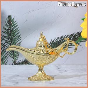 Pinellia flowers Hollow Fairy Tale Aladdin Lamp Wishing Tea Pot Retro Home Aromatherapy Ornaments