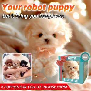 Puppy dog plush doll robot plush doll plush doll plush doll robot[High-tech pet companion toys] Electric simulation toy dog Electric pet that can run and bark Intelligent interactive teddy dog Plush electric toy dog Super rea