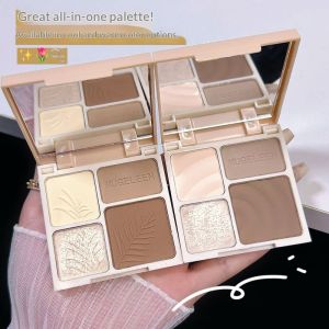 Laz nigori 4 màu nổi bật & Bảng tạo khối cho khuôn mặt điêu khắc Làm mờ với ánh sáng lung linh hoàn hảo cho trang điểm EVERYDAY