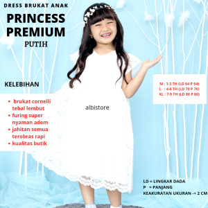 PREMIUM DRESS BRUKAT ANAK KEBAYA ANAK PRINCESS 0-9 TAHUN PAUD TK SD