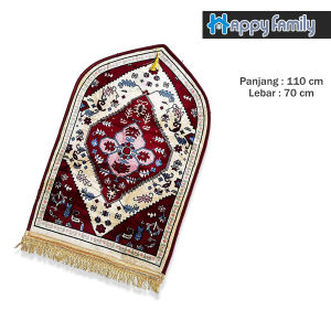 Happy Family Sajadah Malaysia Motif Premium Tebal/Sajadah Tebal Empuk Rumbai Ukuran 110x70cm 3 Model