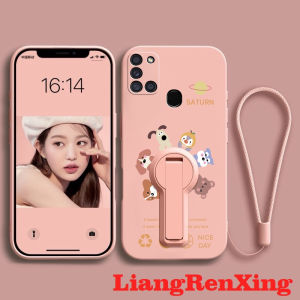 Case for Samsung a21s phone casing softcas silicone protector shockproof cover new design aesthetic with Holder animal meetings ytdwxz01
