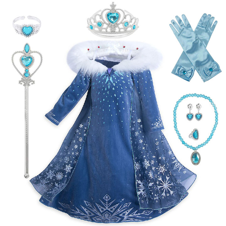 Kids Cosplay Princess Girl Dress Frozen Anna Elsa Carnival Costume  Girls Dress Children Party Clothing Kids Fancy Vestidos