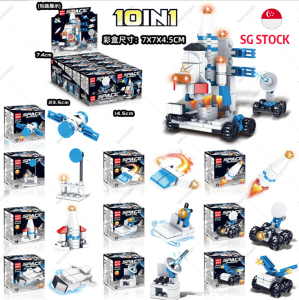 Sci-Fi Explorer Space Marine Building Blocks Set for Imaginative Play - 10-in-1 Space Station & Rocket Launcher Educational Toy for Boys