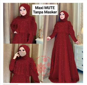 CODPakaian Gamis Wanita/Maxi Mute/All Size/Moscrepe Di Lapis Tille Mutiara Warna Tembak Asli/Pakaian Muslim Wanita/Busana Muslim Wanita/Good Quality