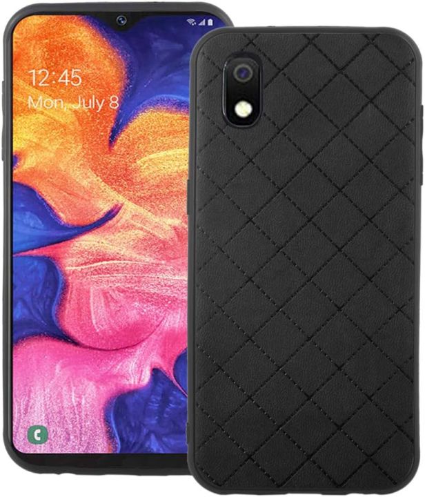 Sarung efon untuk Samsung Galaxy A10e Slim Sarung Getah Lembut, Tahan Kejutan Lasak Ringan Fleksibel Anti-Slip Slim Fit Pelindung Badan Penuh Sarung efon Getah untuk GalaxyA10e A10 10e Hitam