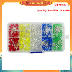 300 Pcs 3mm 5mm 5 Warna Paket Lampu LED / Round Diffused LED Emitting Diodes Light Kit