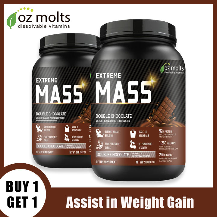 Ozmolts Extreme MASS Gainer Protein Powder Support Muscle Building and Gain Weight MASS Powder Improve Athletic Performance Double Rich Chocolate 2LBS | Lazada Philippines