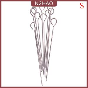 N2HAO 10 cái thịt ngỗng tròn nướng xiên que thép không gỉ BBQ kim