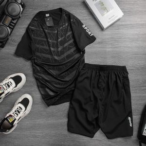 Đồ Bộ Quần Áo Thể Thao Nam Mùa Hè Chất Thun Lạnh Co Giãn 4 Chiều