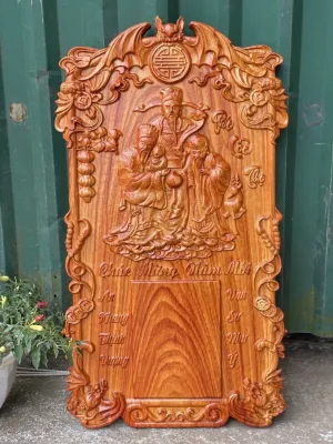 Lốc lịch gỗ hương đỏ nguyên khối (kt 40 x 70cm) - nhiều mẫu